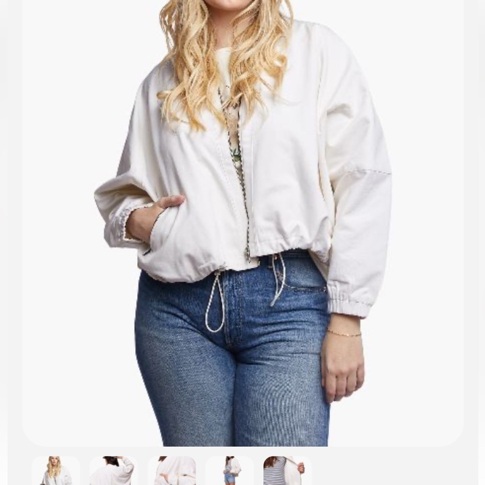 ABLE Bourke Crop Bomber Jacket NWT Cream XXL‎